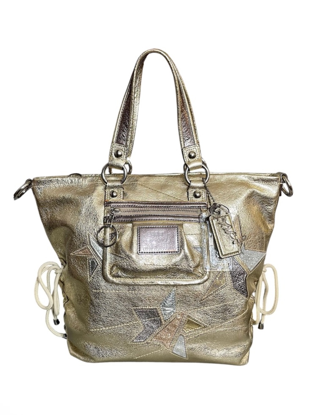 Coach Poppy Metallic Gold Star Spotlight Limited Edition Bag w/ Three Hangtags